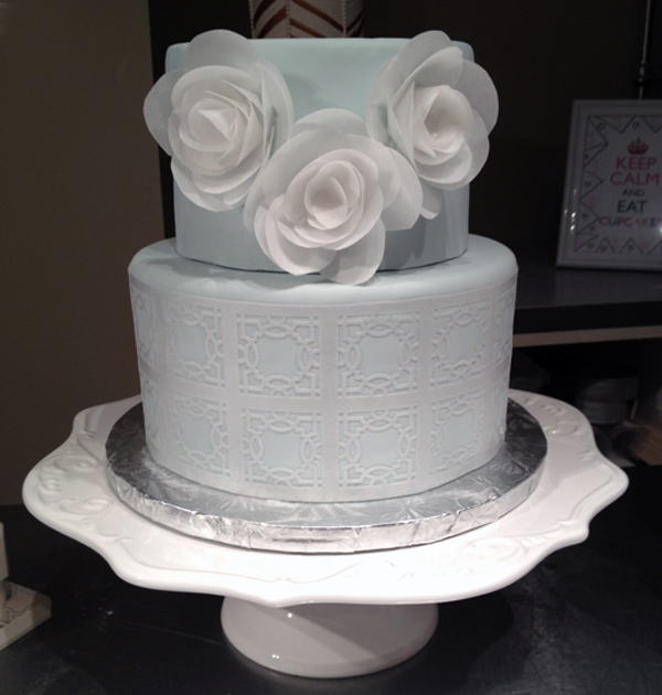 Tiered Rice Paper Flower Cake