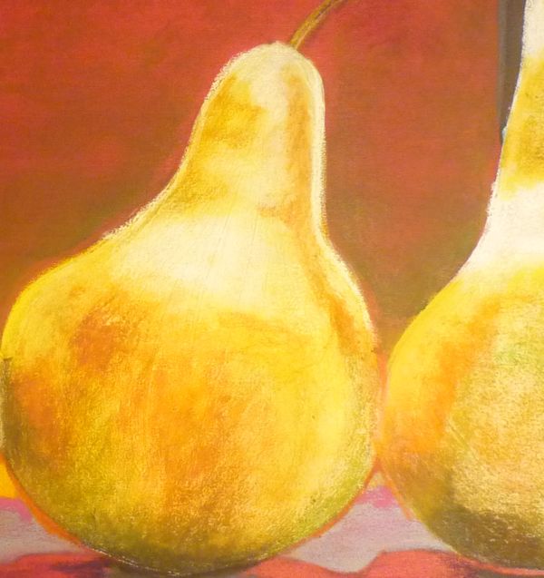 Using Pastels Over Acrylics: Still Life of Pear