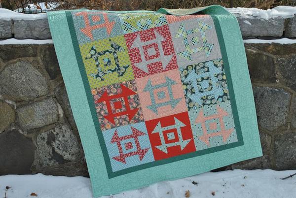 Modern Churn Dash Quilt - Pattern available on Craftsy