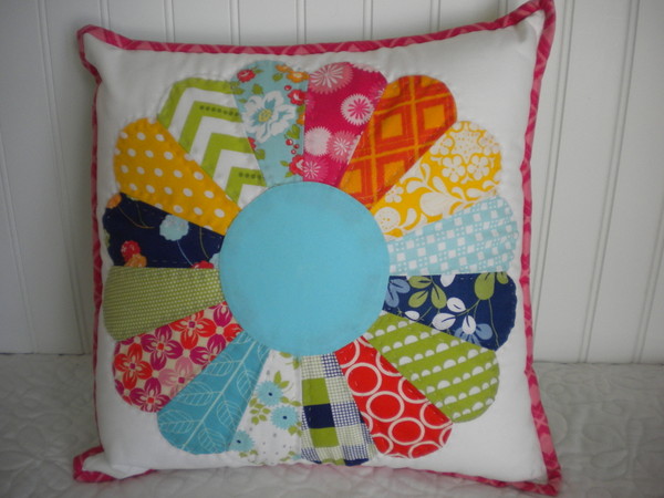 Dresden Plate - Colorful Modern Pillow