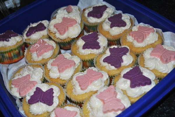Cupcakes with Butterfly Decorations