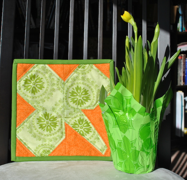 Mini Quilt and a Potted Daffodil