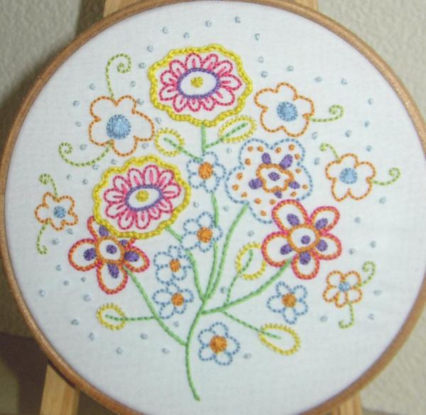 Hand Embroidered Flower Pattern - Bluprint.com