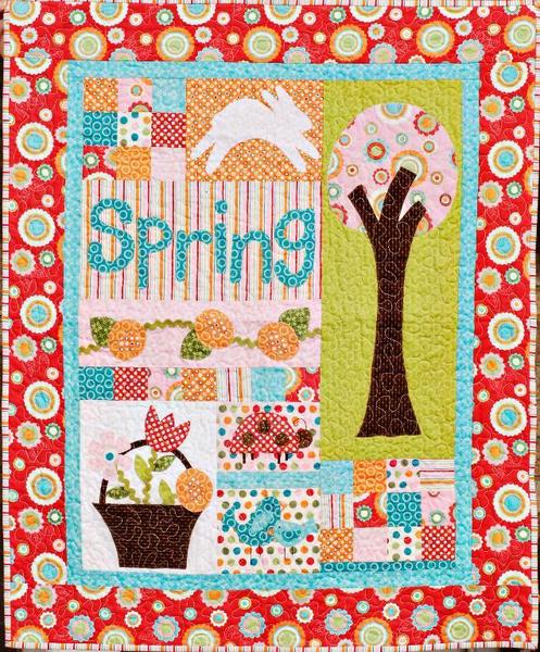 Colorful Quilted Wall Hanging for Spring - pattern on Bluprint