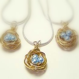 Three Bird's Nest Necklaces