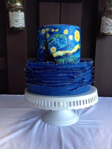 Starry Night Fondant Frill Cake