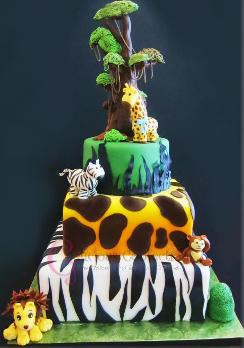 Tiered Jungle-Themed Cake: Bluprint Member Project