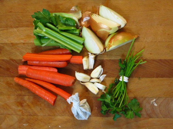 Aromatics for homemade chicken soup
