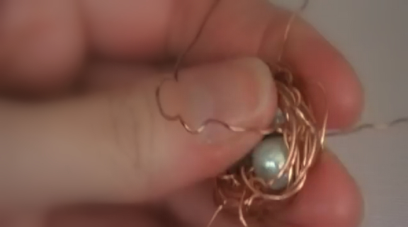 Final Steps of Making a Bird's Nest Necklace