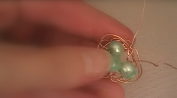 Bird's Nest Made with Wire and Beads