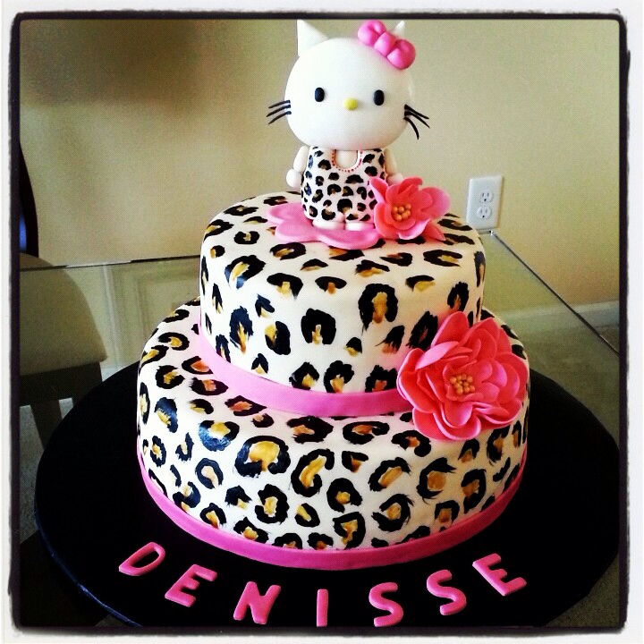 Hello Kitty Cheetah Print Cake