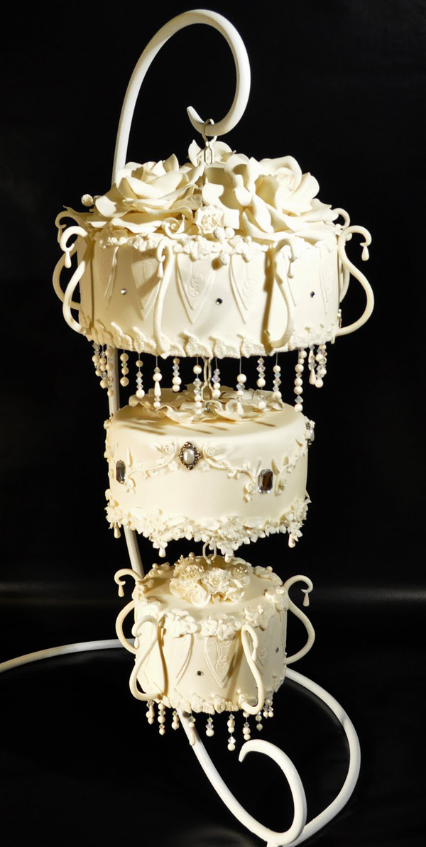 Chandelier wedding cake by Judy's Cakes