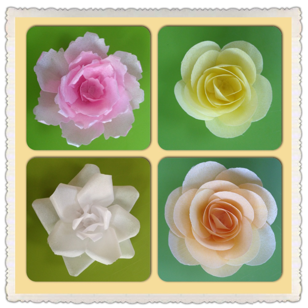 Four Variations of Wafer Paper Flowers
