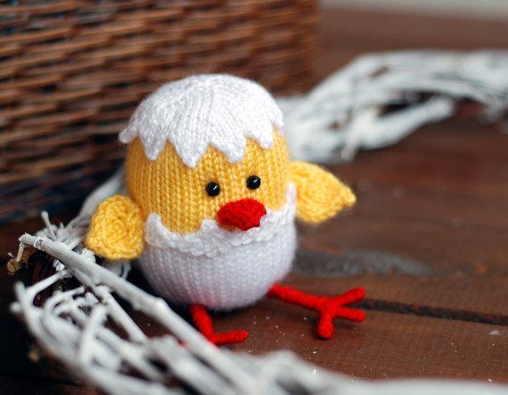Knit hatched Easter chicken