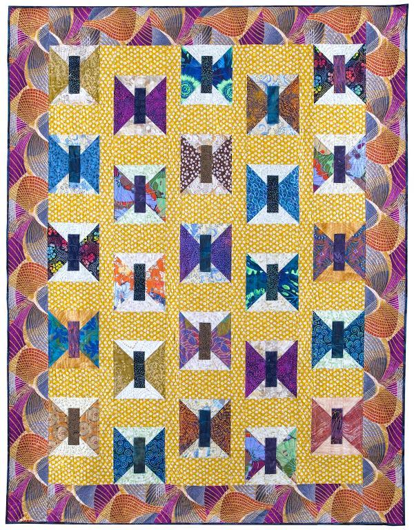 Yellow and Purple Butterfly Quilt