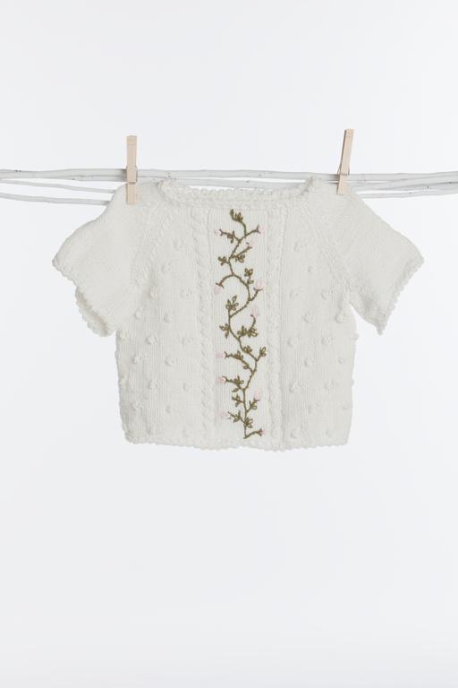 Sweet knit rosebud sweater