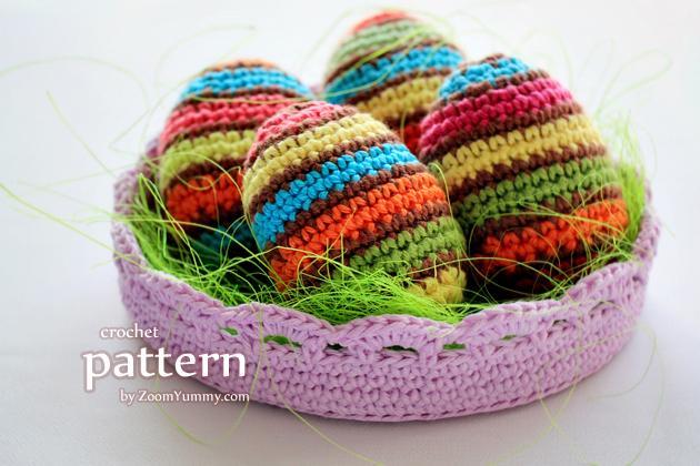 Crochet striped Easter eggs