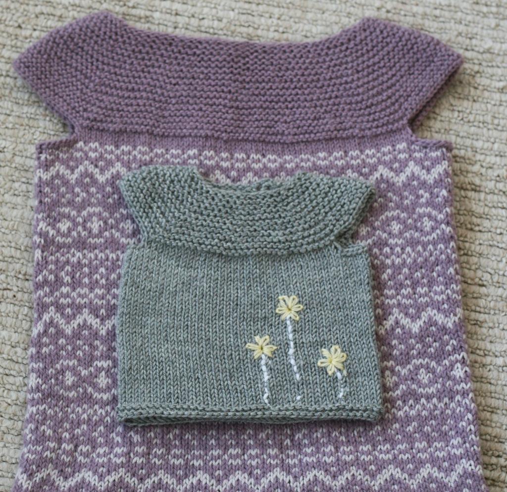 Knitted little pearl vest