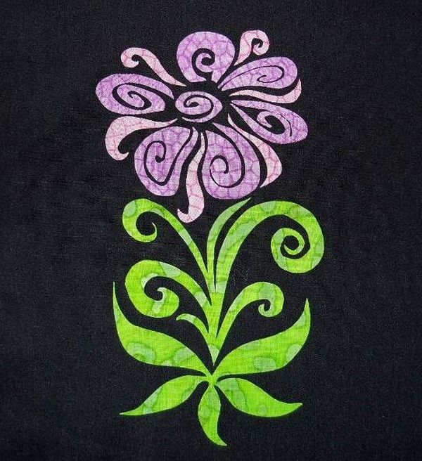 Groovy Flower Appliqué Quilt Block Pattern 