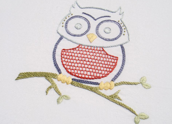 Owlish hand embroidery pattern