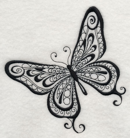 Butterfly Redwork Embroidery Design