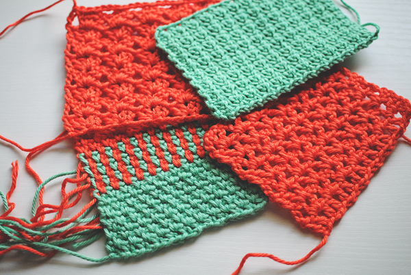 Decorative crochet stitch patterns swatches