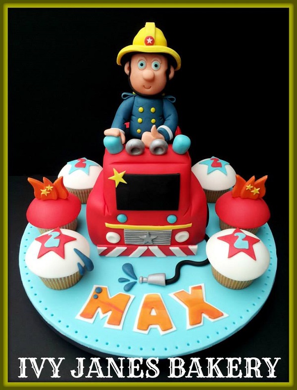 Fireman Same Cake and Cupcake