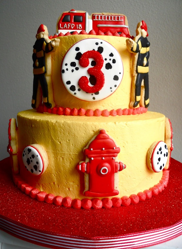 Buttercream Frosted Firefighter Cake