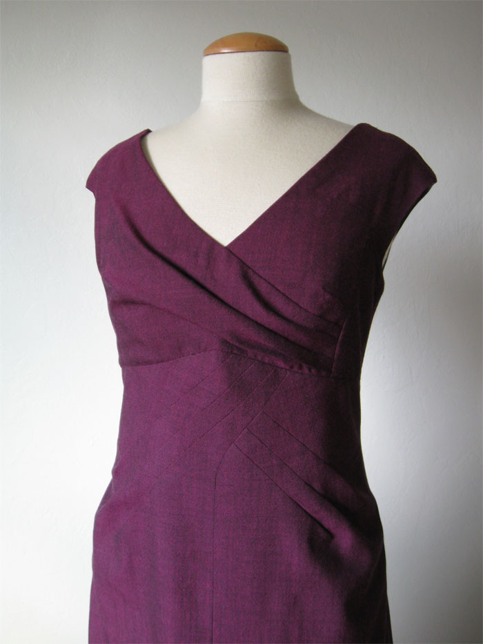 Dress with pleated bodice