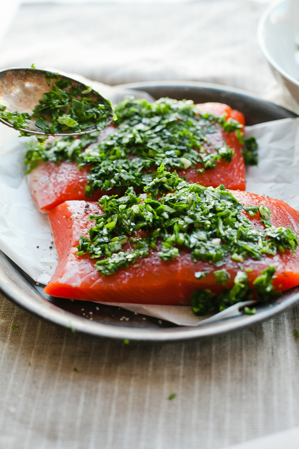 Fish Seasoned with Fresh Herbs