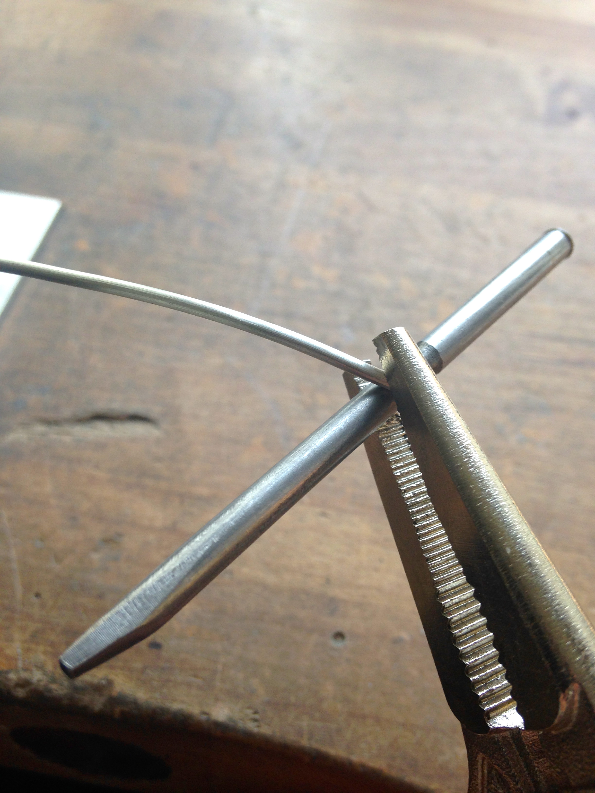 Vice Grip Clamped on Wire for Jewelry Making