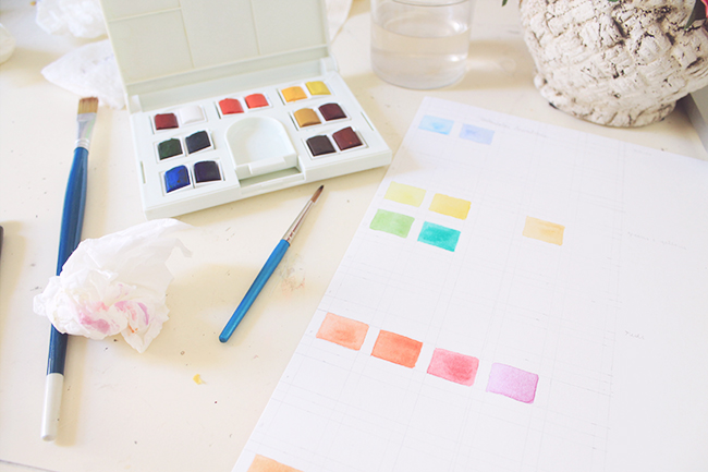 Watercolor paint swatches