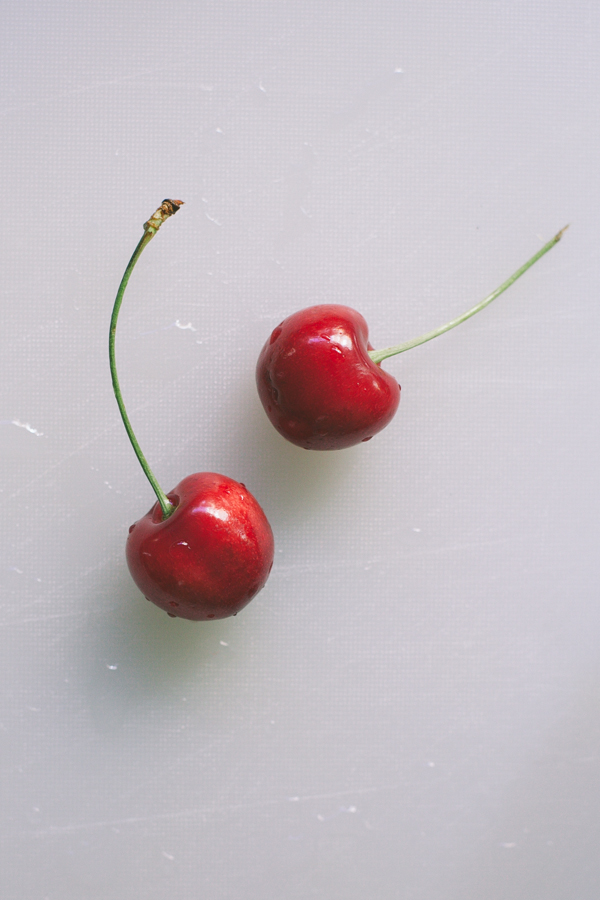 Fresh picked summer cherries 