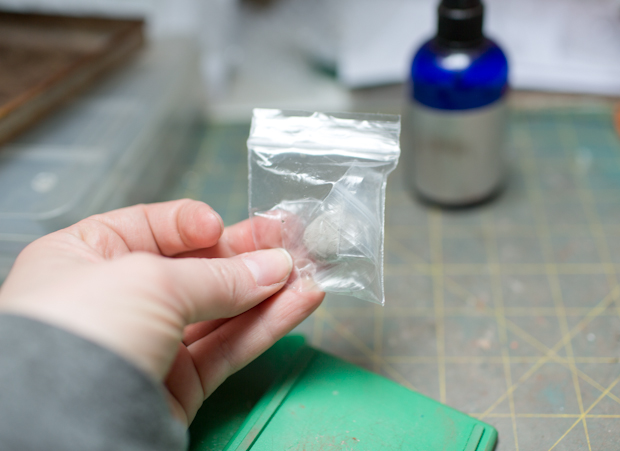 Plastic baggie for storing precious metal clay