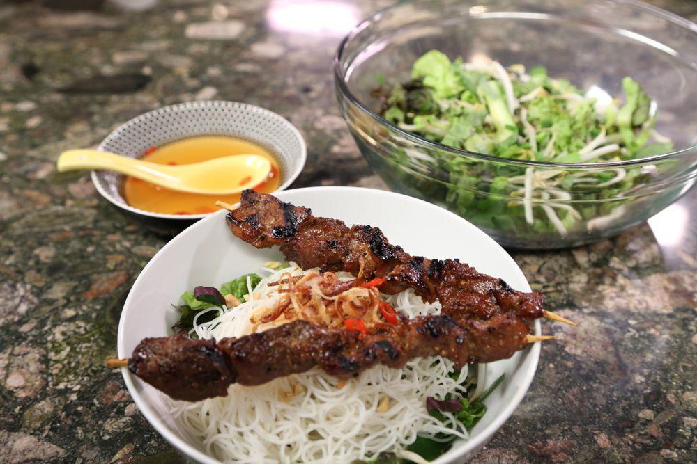 Vietnamese Rice Noodle Bowl with Grilled Pork