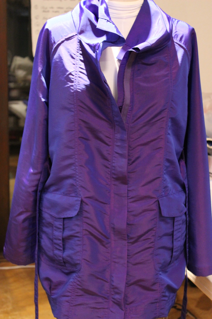 Anorak jacket with flat felled seams
