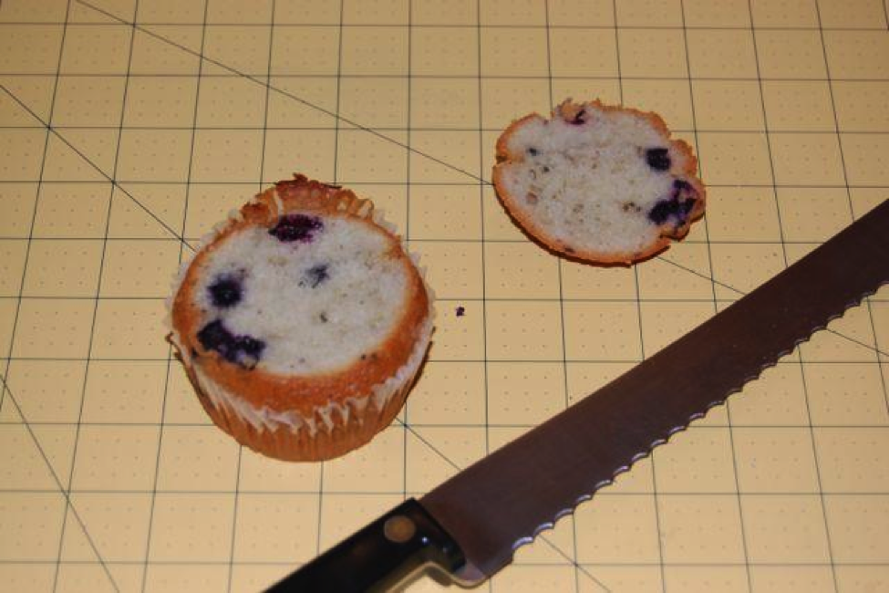 Step 1: Slice top off muffin