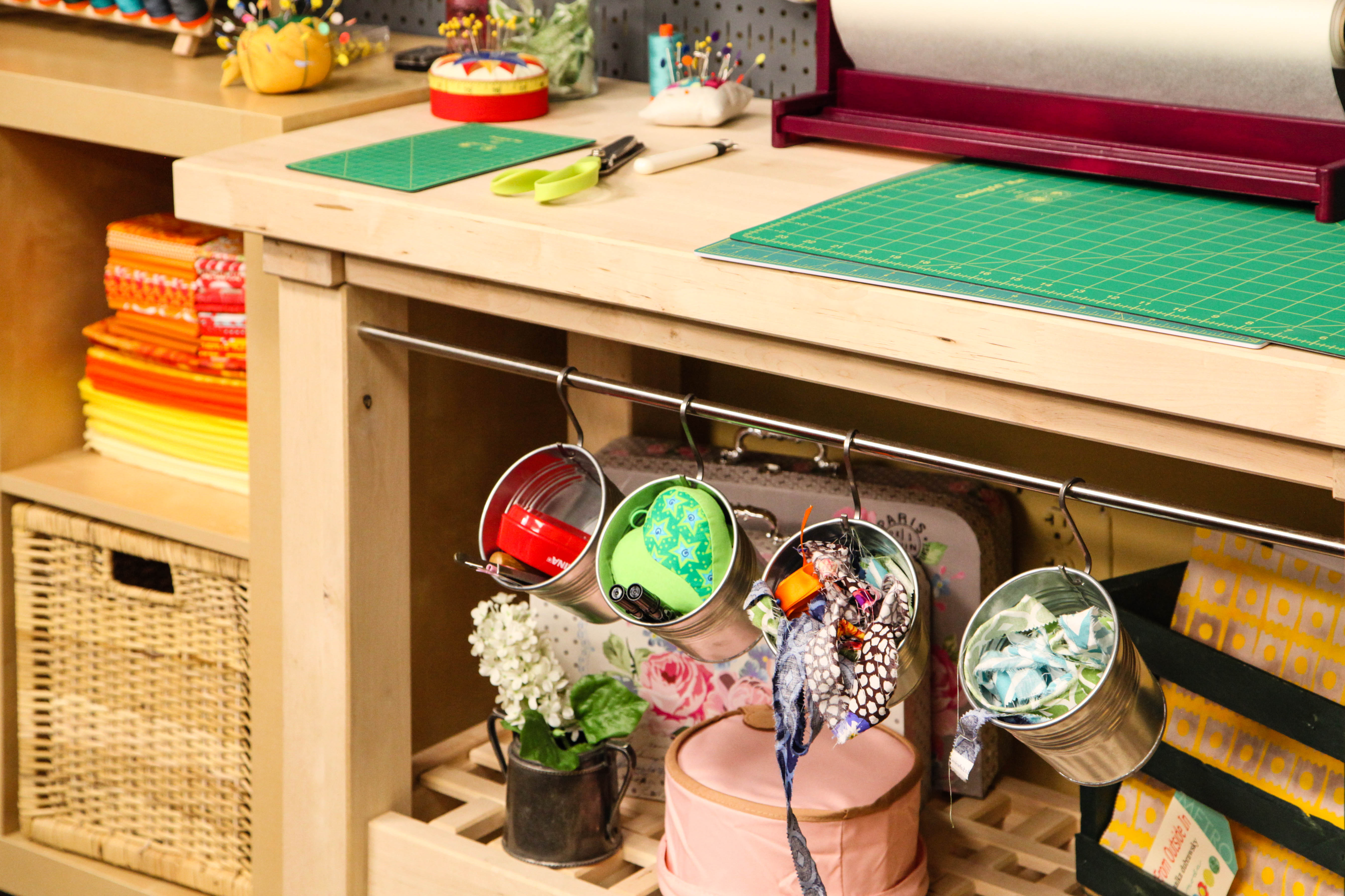 Stored Supplies in the Bluprint Quilting Studio