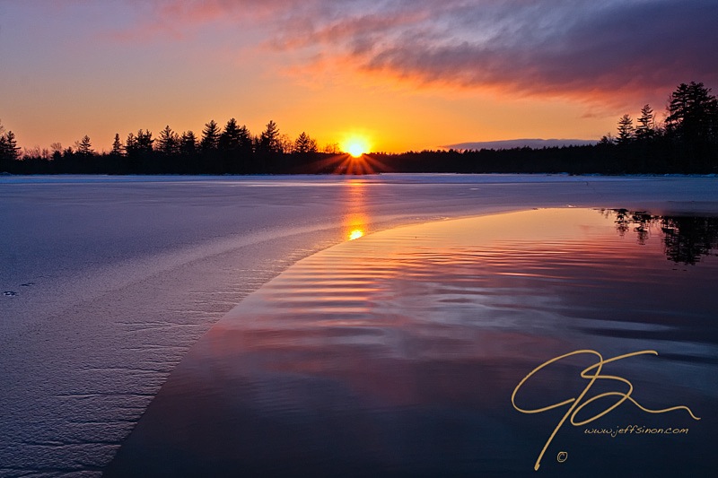 Sunrise over a lake 