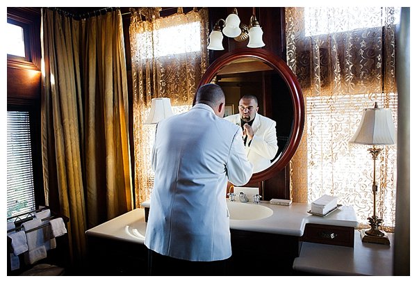 Groom getting ready