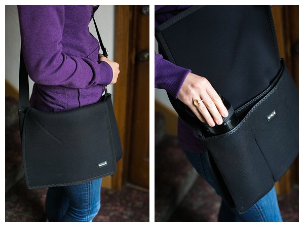 Shoulder bag for camera lenses