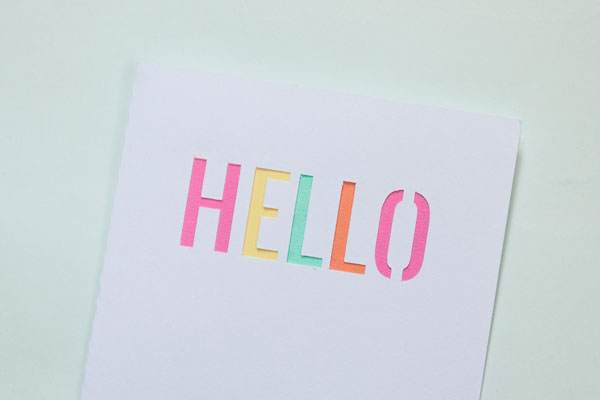 Die Cut Hello Card