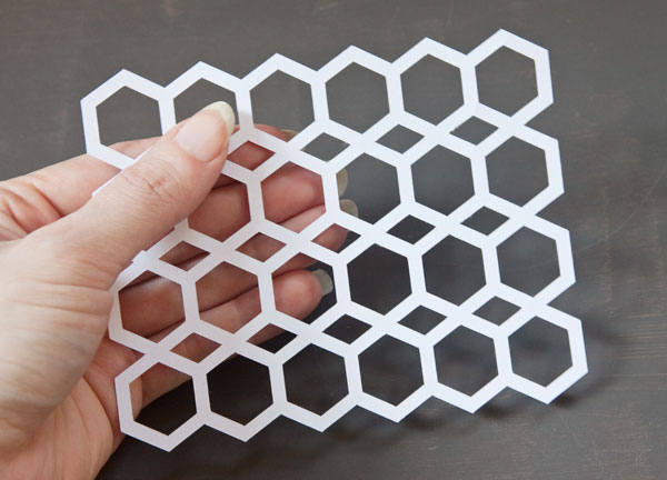 Die Cut Hexagon Pattern Background