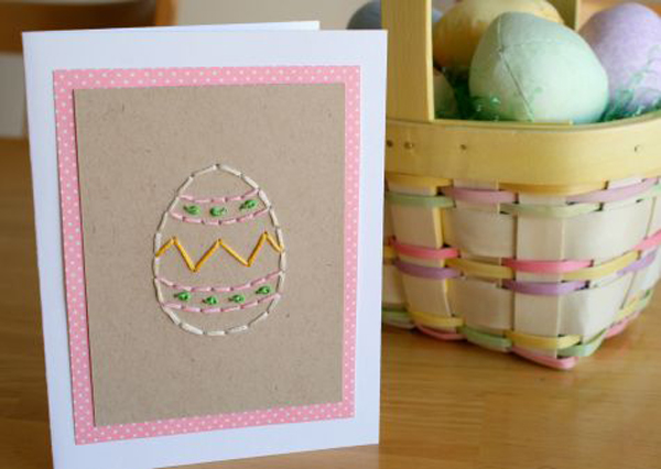 Hand-Stitched Easter Card