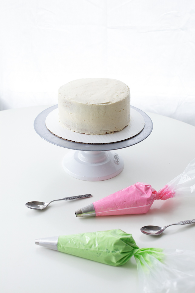 White frosted cake