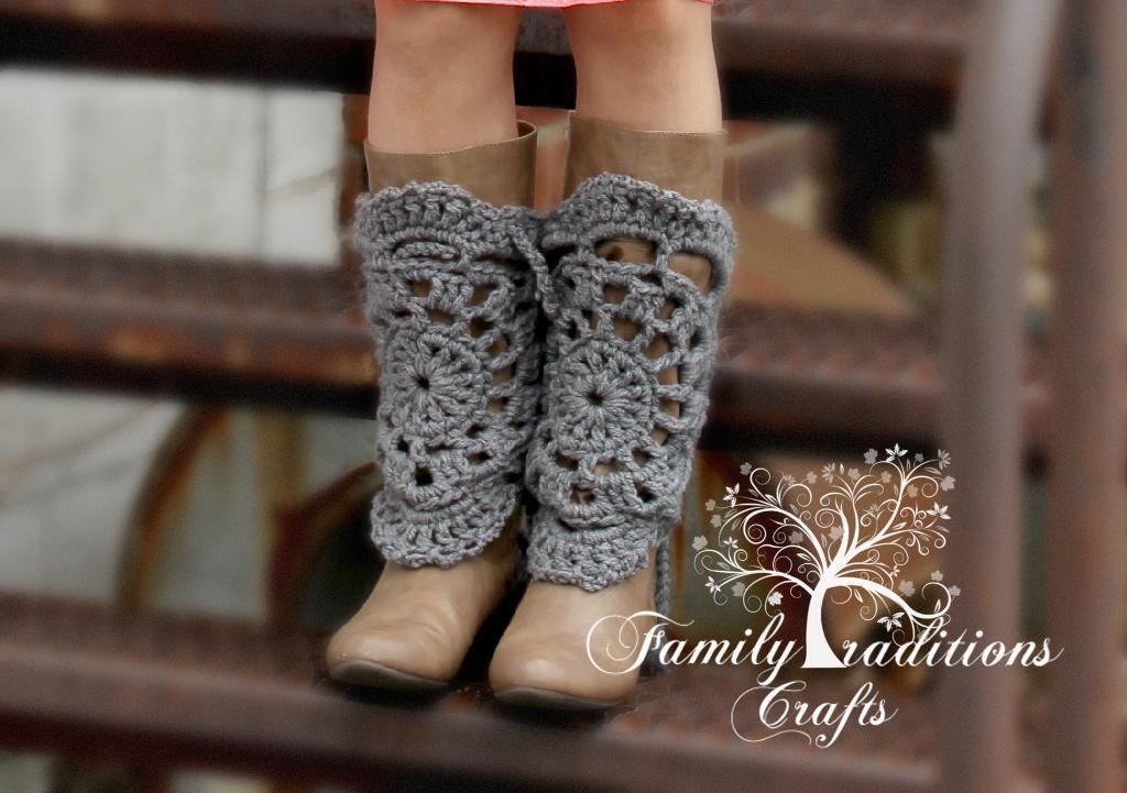 Lace doily crochet bootcovers