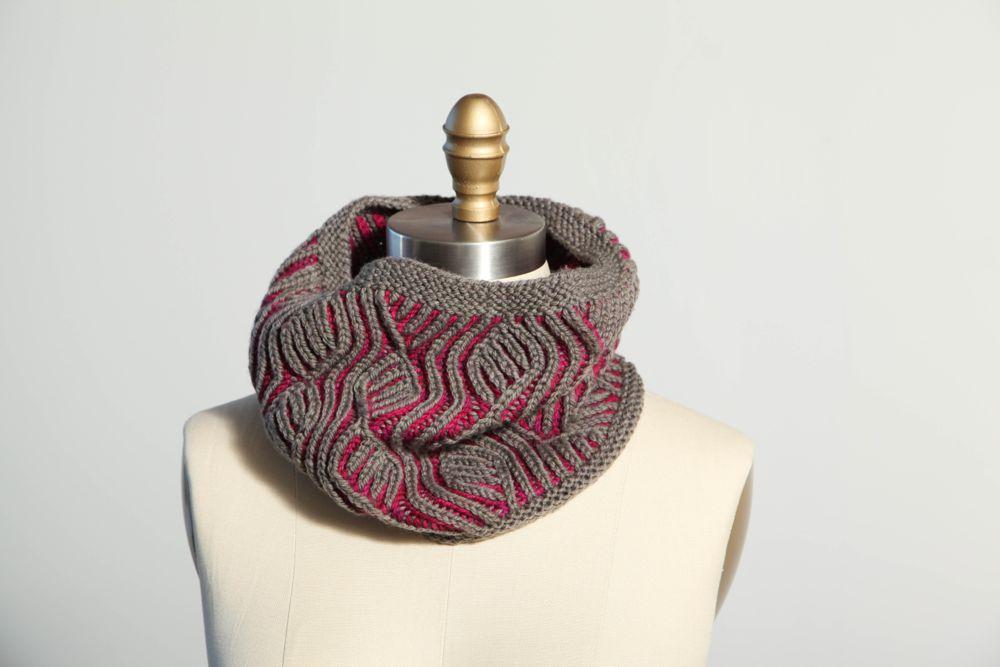 Knit brioche vine cowl