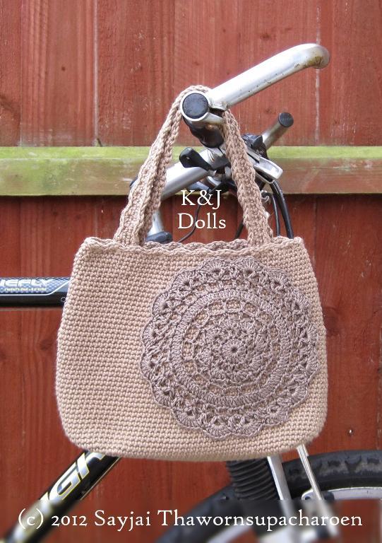 Crochet doily handbag