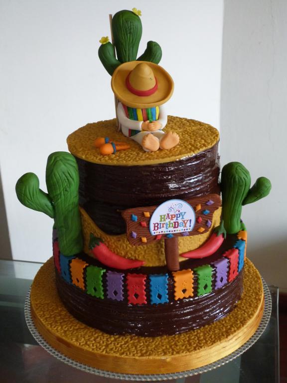 Mexican-themed birthday cake