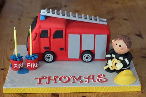 Tiny Firefighter Cake 